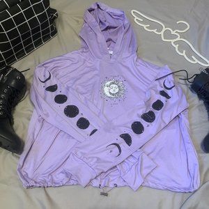 🚨ALL MUST GO!🚨Purple Moon and Sun Drawstring Top